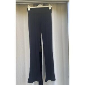 Rag & Bone Rib Knit Flare Pants in Black Size Small Stretch Elastic Lightweight